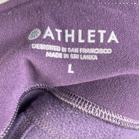 Athleta Leggings Womens L Primaloft Alpine Valley Tight Fleece Lined Purple - Picture 8 of 9
